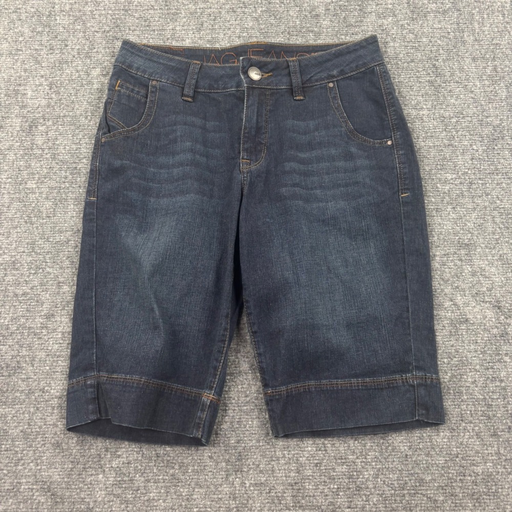 Jag Jeans Bermuda Shorts 4P Blue Dark Wash‎ Classic Fit Denim Womens